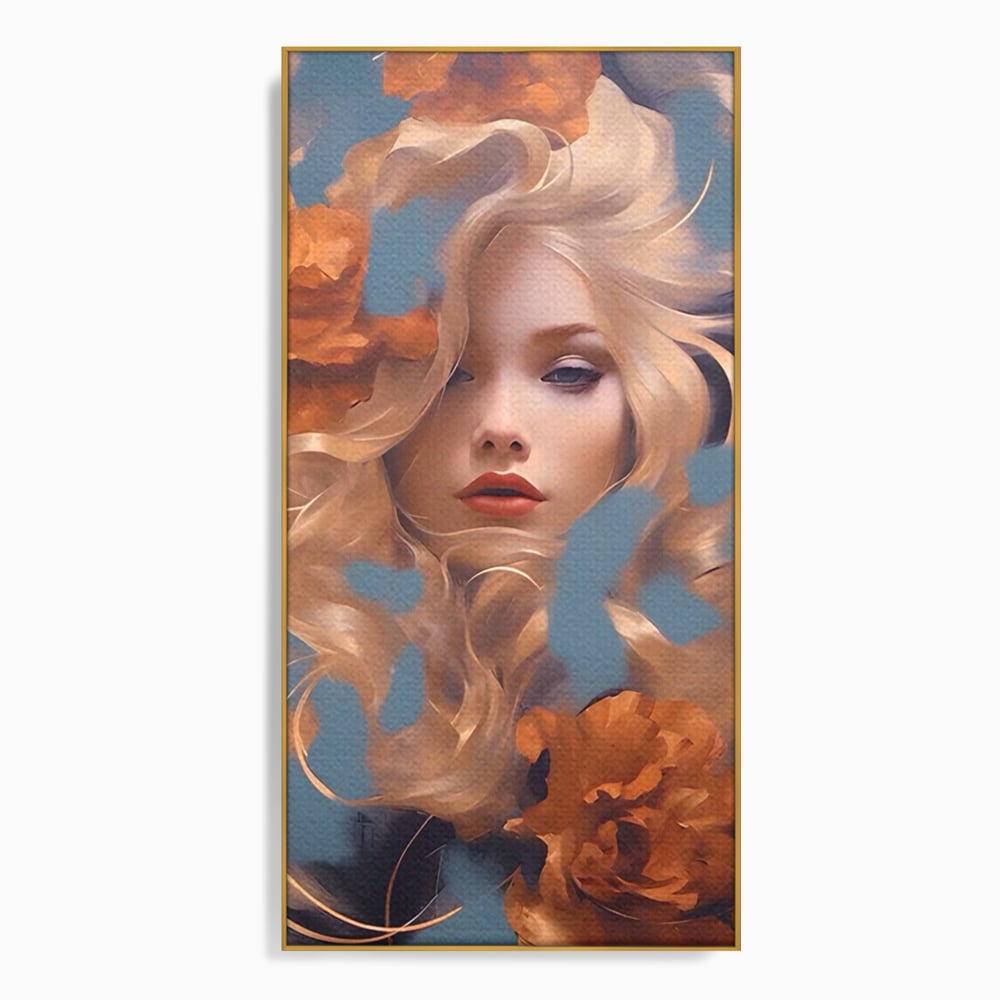 Tablou Canvas Premium LuxCanva® A1416, Angel Face , Living Room, Frumusete, Inger, Rose, Decorativ, Culori Vibrante