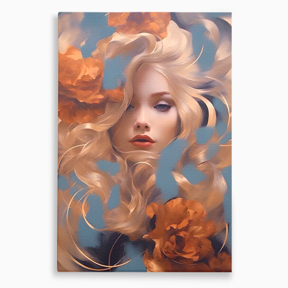 Tablou Canvas Premium LuxCanva® A1416, Angel Face , Living Room, Frumusete, Inger, Rose, Decorativ, Culori Vibrante
