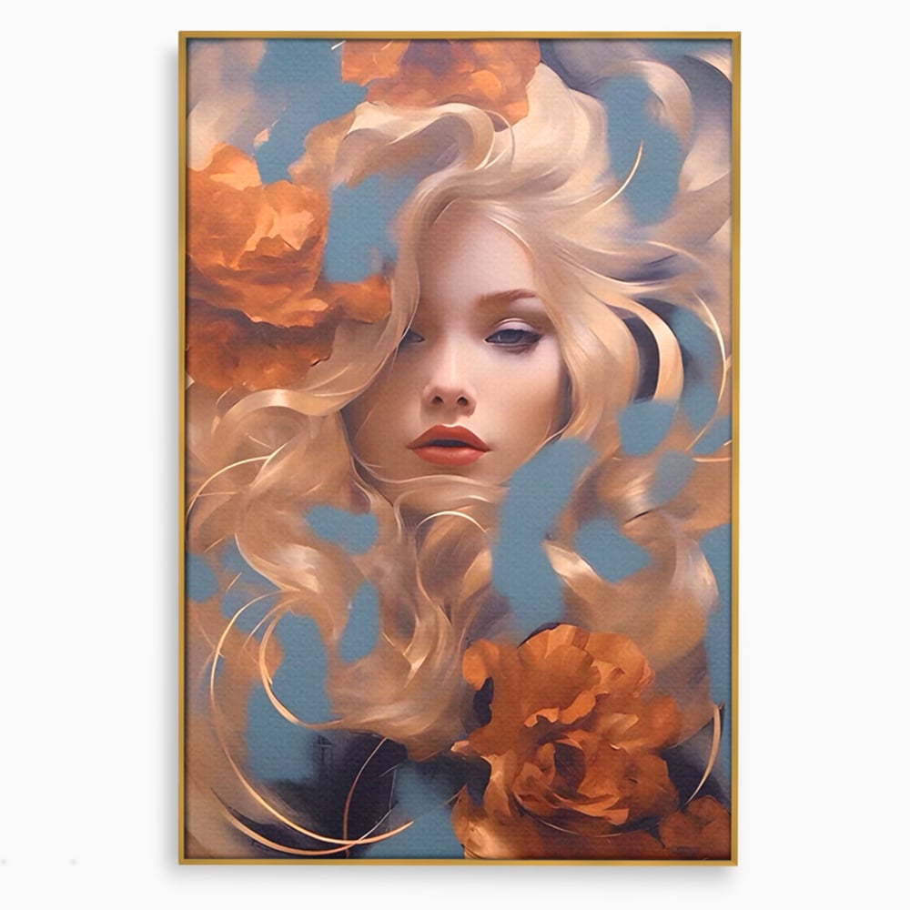 Tablou Canvas Premium LuxCanva® A1416, Angel Face , Living Room, Frumusete, Inger, Rose, Decorativ, Culori Vibrante