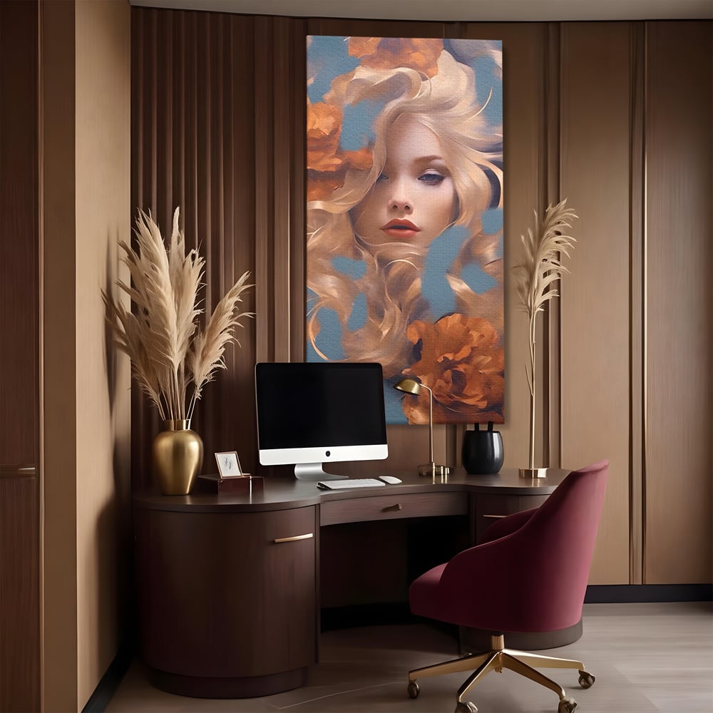 Tablou Canvas Premium LuxCanva® A1416, Angel Face , Living Room, Frumusete, Inger, Rose, Decorativ, Culori Vibrante