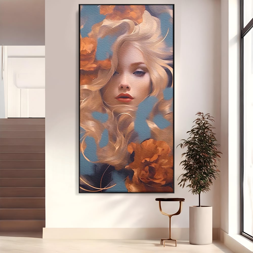 Tablou Canvas Premium LuxCanva® A1416, Angel Face , Living Room, Frumusete, Inger, Rose, Decorativ, Culori Vibrante