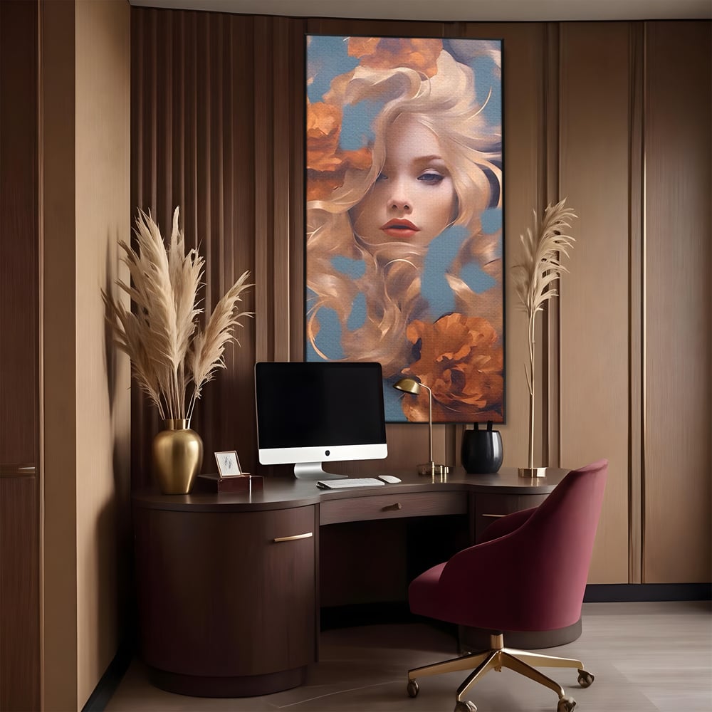 Tablou Canvas Premium LuxCanva® A1416, Angel Face , Living Room, Frumusete, Inger, Rose, Decorativ, Culori Vibrante
