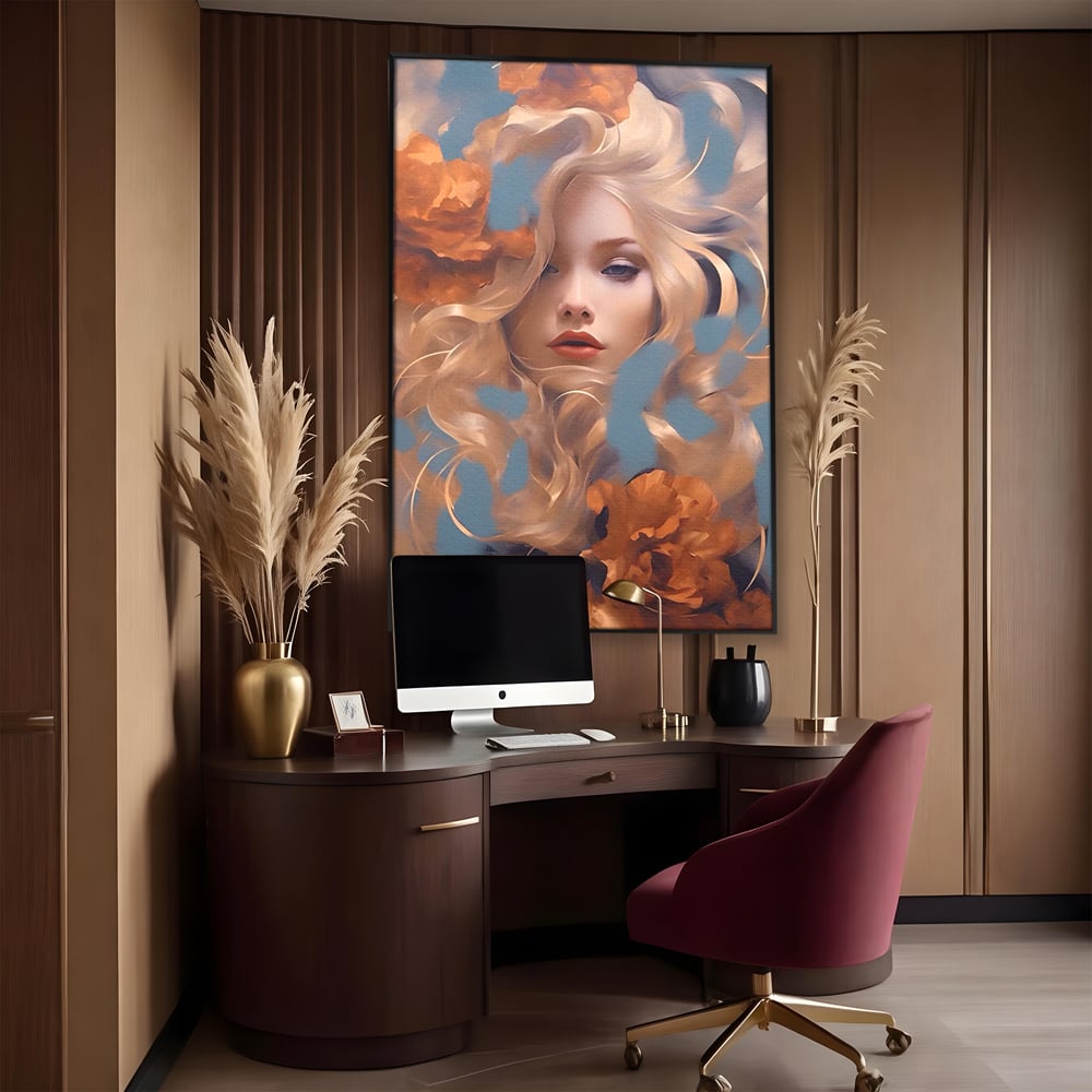 Tablou Canvas Premium LuxCanva® A1416, Angel Face , Living Room, Frumusete, Inger, Rose, Decorativ, Culori Vibrante