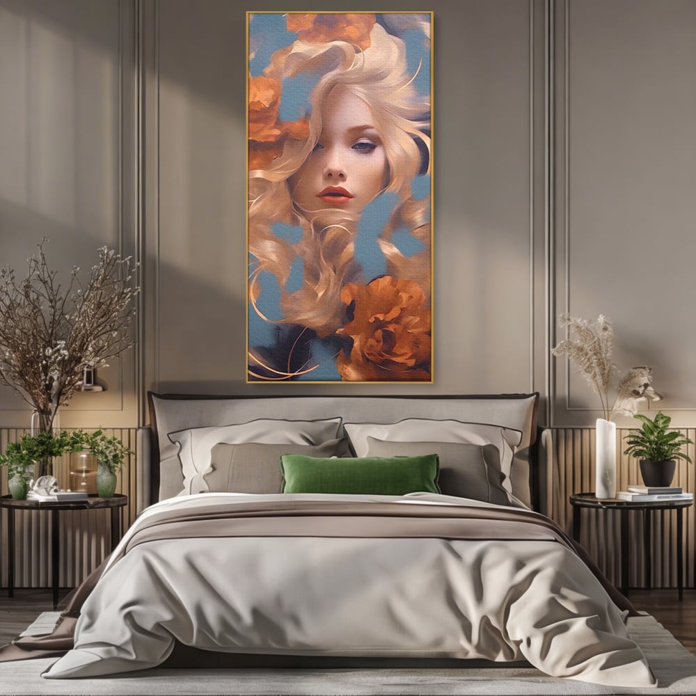 Tablou Canvas Premium LuxCanva® A1416, Angel Face , Living Room, Frumusete, Inger, Rose, Decorativ, Culori Vibrante