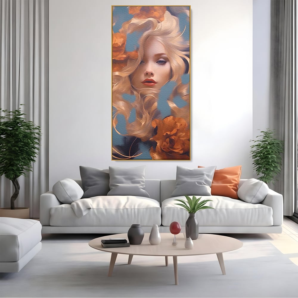 Tablou Canvas Premium LuxCanva® A1416, Angel Face , Living Room, Frumusete, Inger, Rose, Decorativ, Culori Vibrante