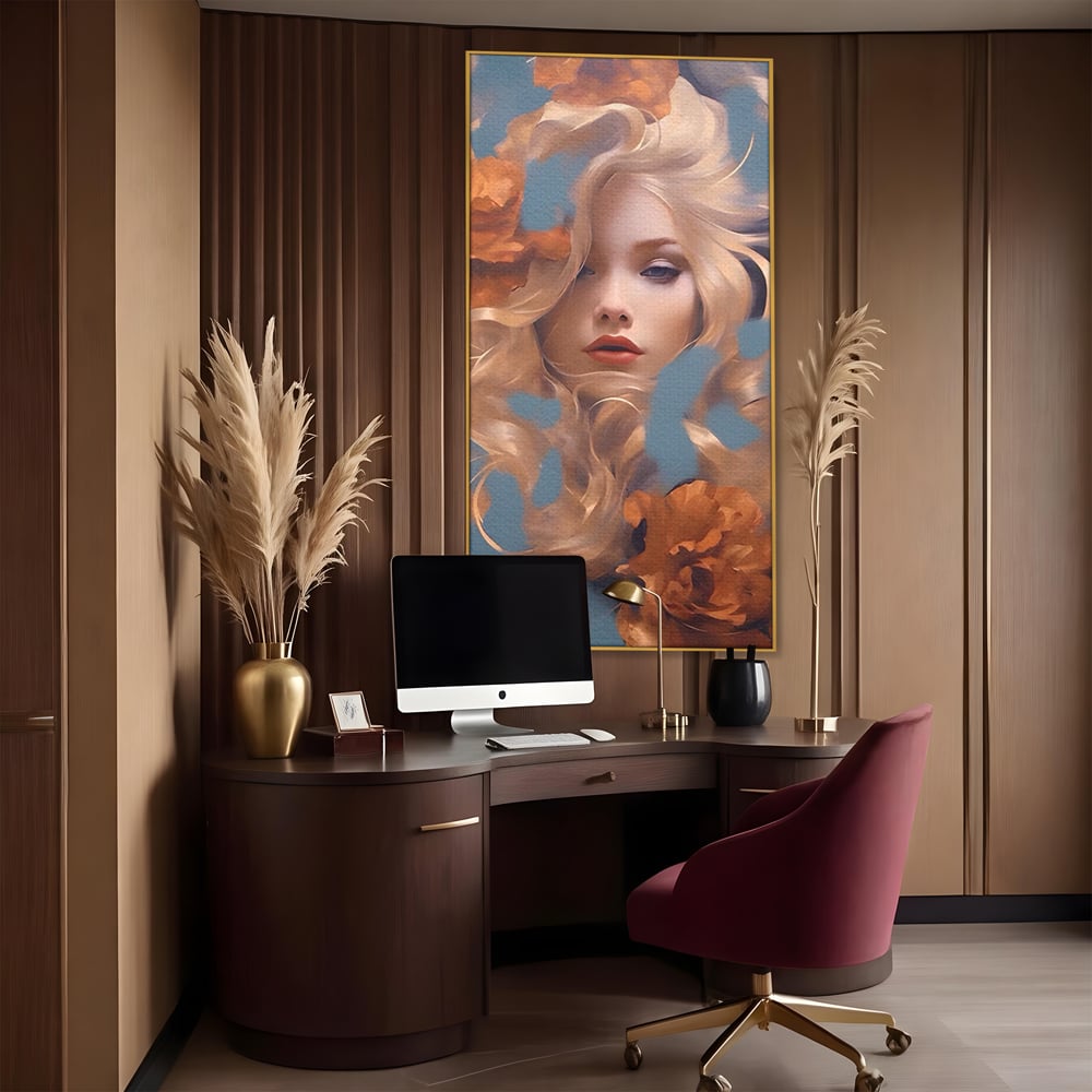 Tablou Canvas Premium LuxCanva® A1416, Angel Face , Living Room, Frumusete, Inger, Rose, Decorativ, Culori Vibrante