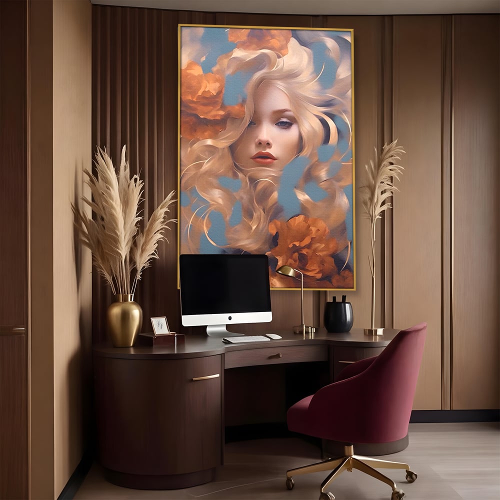 Tablou Canvas Premium LuxCanva® A1416, Angel Face , Living Room, Frumusete, Inger, Rose, Decorativ, Culori Vibrante