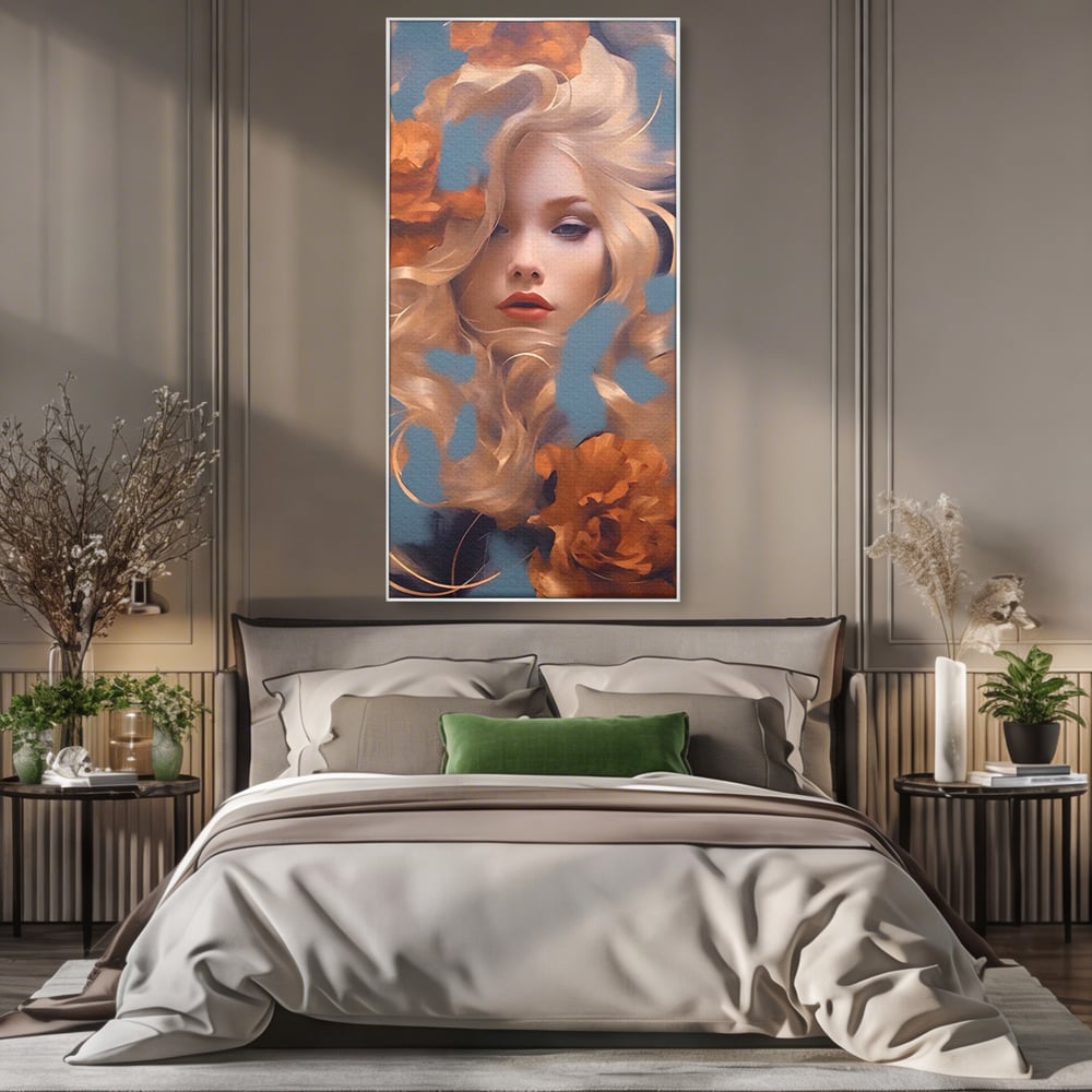 Tablou Canvas Premium LuxCanva® A1416, Angel Face , Living Room, Frumusete, Inger, Rose, Decorativ, Culori Vibrante