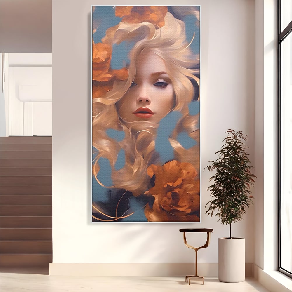 Tablou Canvas Premium LuxCanva® A1416, Angel Face , Living Room, Frumusete, Inger, Rose, Decorativ, Culori Vibrante