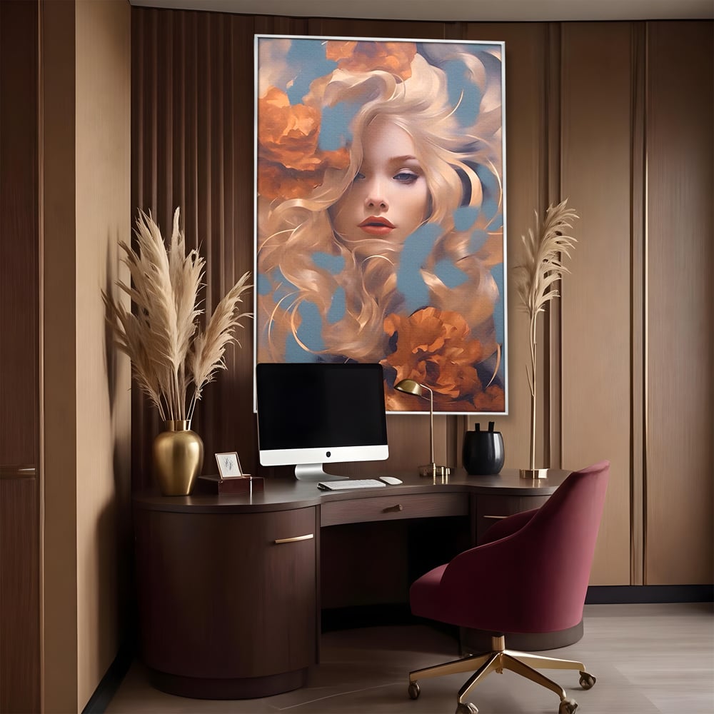 Tablou Canvas Premium LuxCanva® A1416, Angel Face , Living Room, Frumusete, Inger, Rose, Decorativ, Culori Vibrante