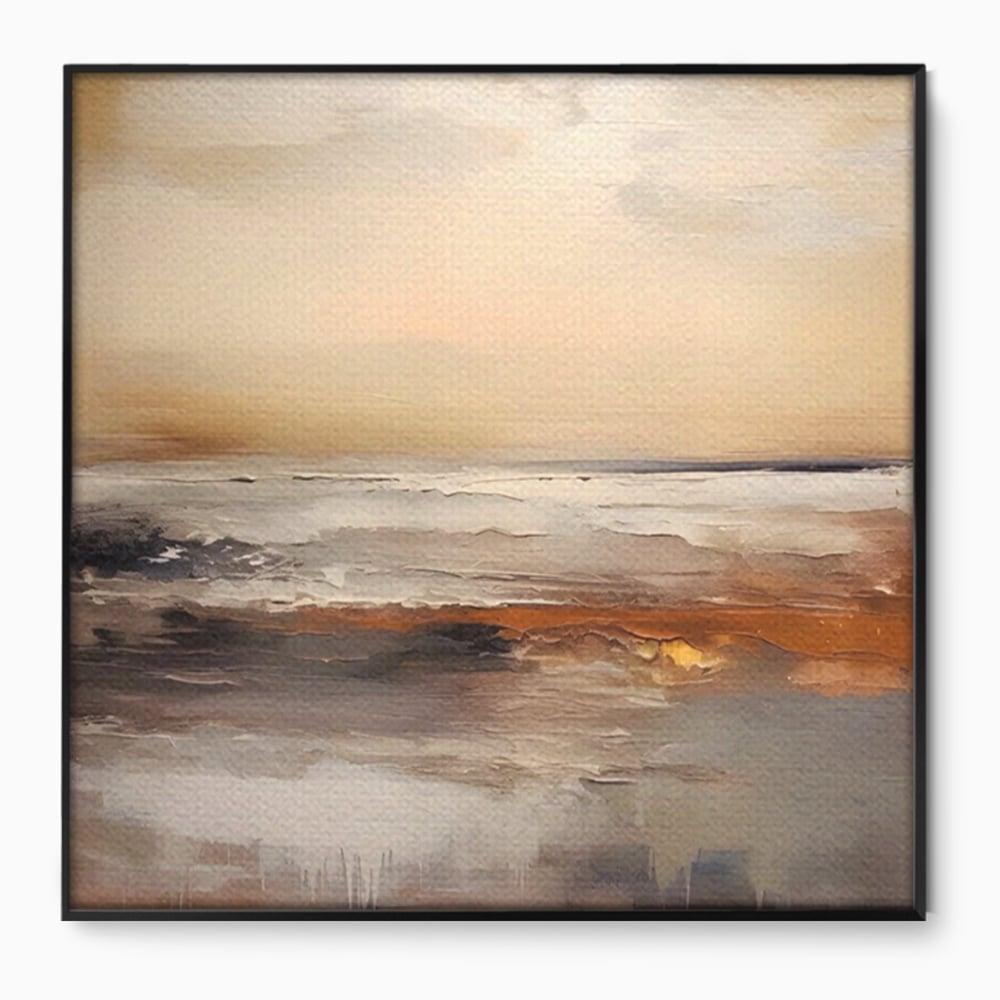 Tablou Canvas Premium LuxCanva® A1418, Gold Waves , Living Room, Valuri, Mare, Apa, Nisip, Decorativ, Culori Vibrante