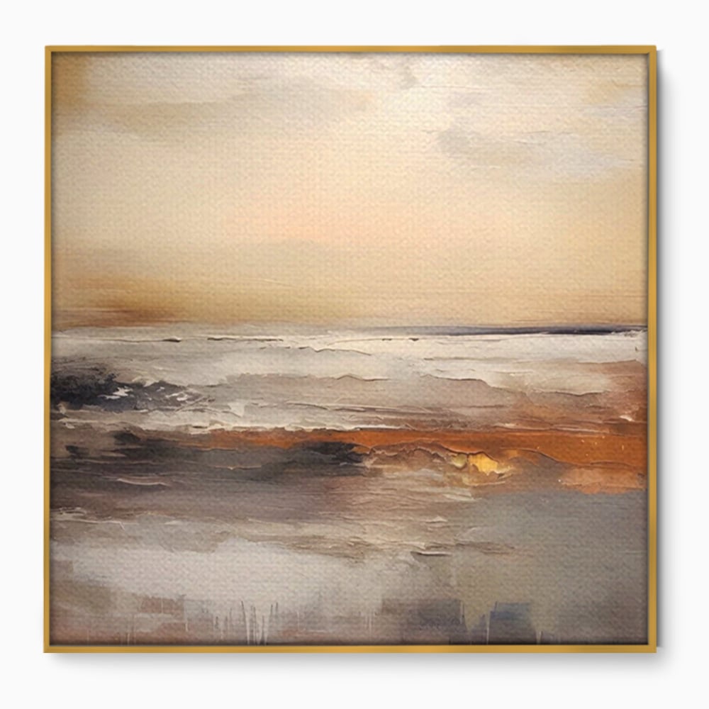 Tablou Canvas Premium LuxCanva® A1418, Gold Waves , Living Room, Valuri, Mare, Apa, Nisip, Decorativ, Culori Vibrante