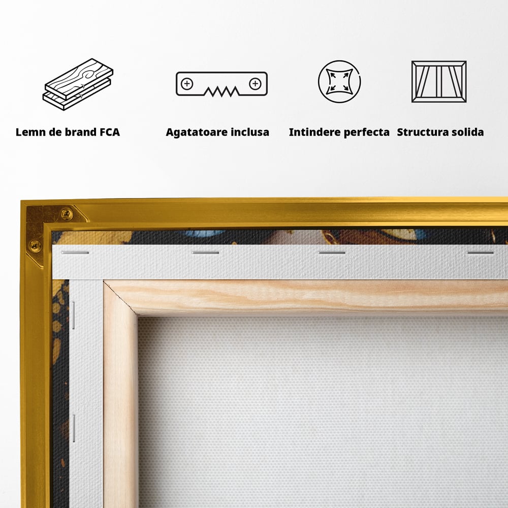 Tablou Canvas Premium LuxCanva® A1419, Gold Girl , Living Room, Femeie, Auriu, Senzual, Frumusete, Decorativ, Culori Vibrante