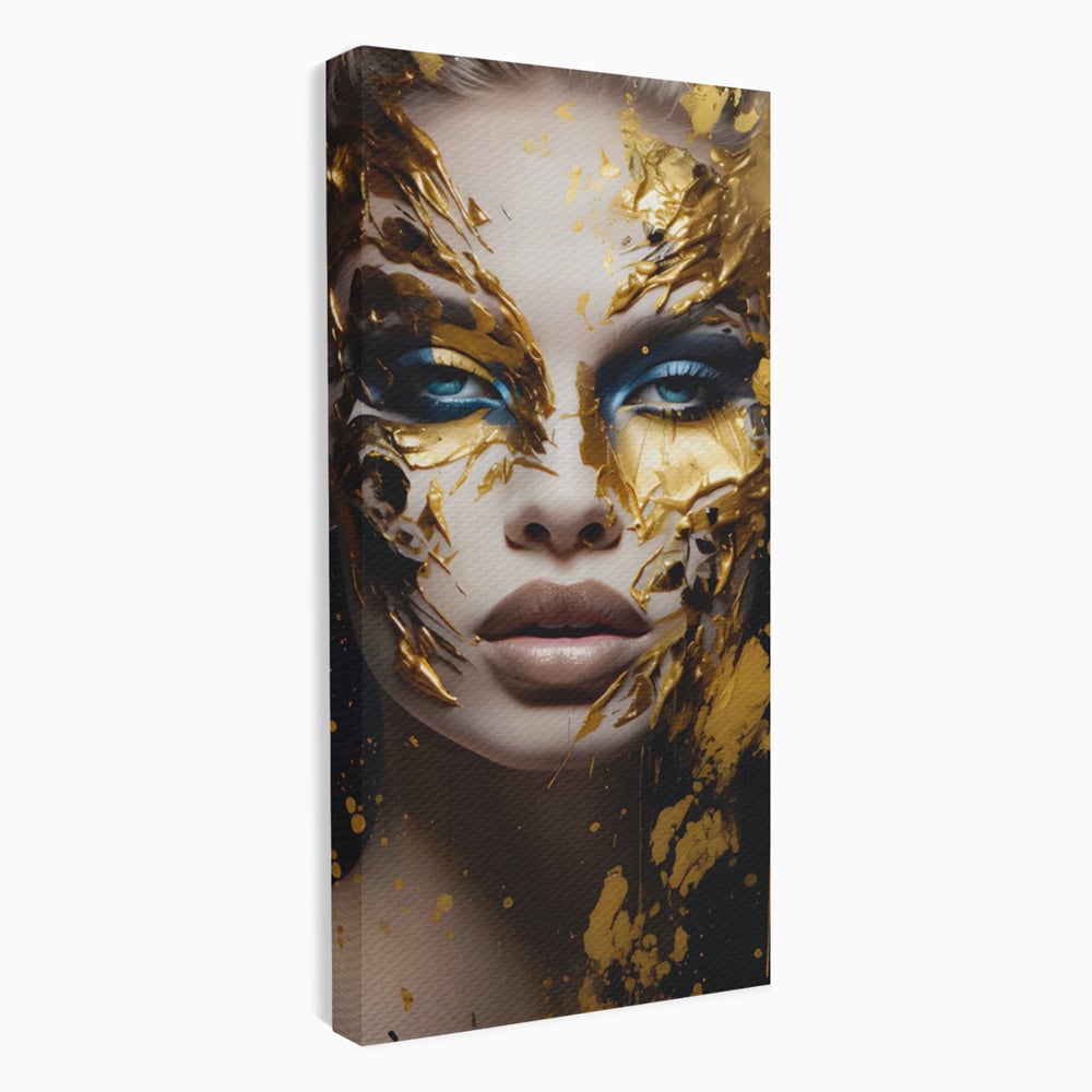 Tablou Canvas Premium LuxCanva® A1419, Gold Girl , Living Room, Femeie, Auriu, Senzual, Frumusete, Decorativ, Culori Vibrante