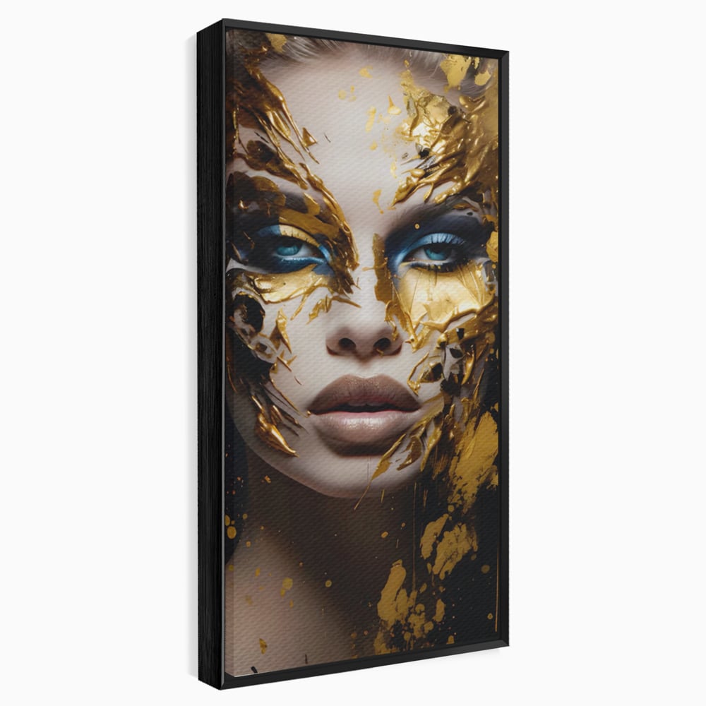 Tablou Canvas Premium LuxCanva® A1419, Gold Girl , Living Room, Femeie, Auriu, Senzual, Frumusete, Decorativ, Culori Vibrante
