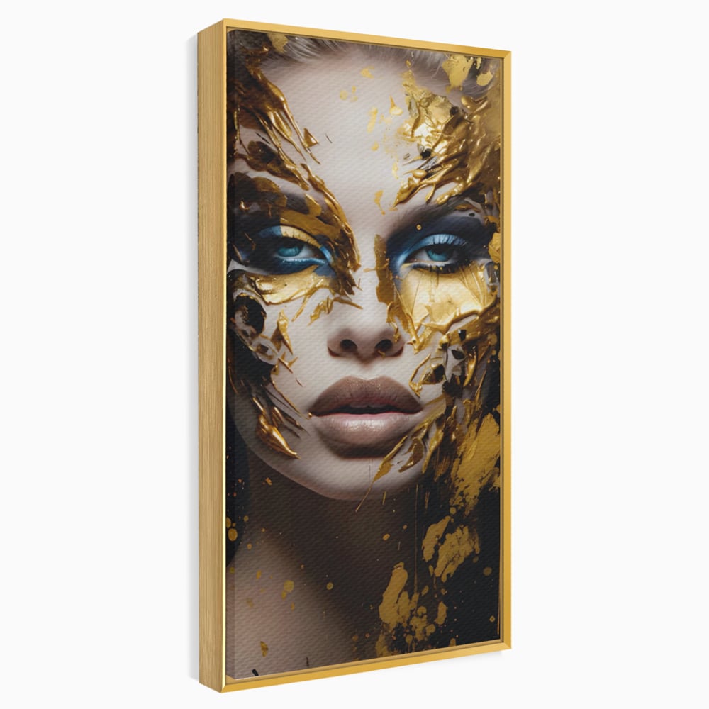 Tablou Canvas Premium LuxCanva® A1419, Gold Girl , Living Room, Femeie, Auriu, Senzual, Frumusete, Decorativ, Culori Vibrante