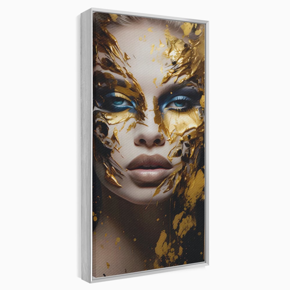 Tablou Canvas Premium LuxCanva® A1419, Gold Girl , Living Room, Femeie, Auriu, Senzual, Frumusete, Decorativ, Culori Vibrante