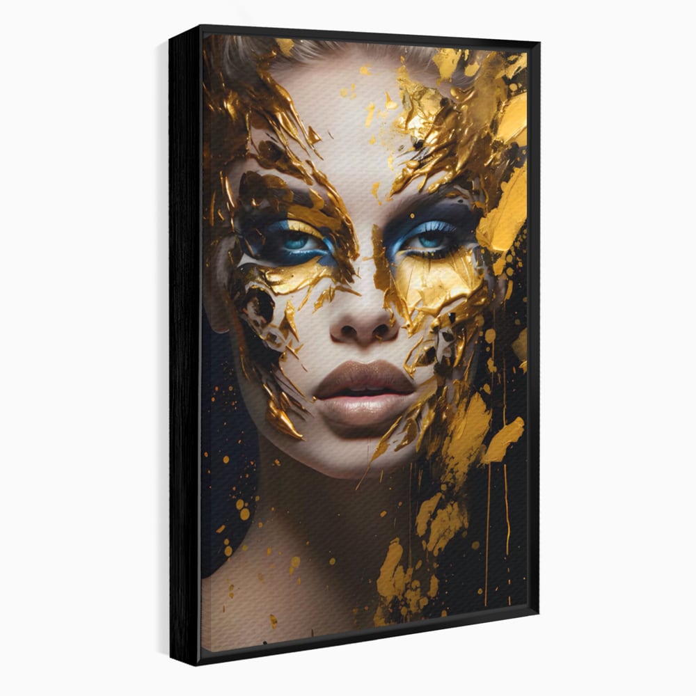 Tablou Canvas Premium LuxCanva® A1419, Gold Girl , Living Room, Femeie, Auriu, Senzual, Frumusete, Decorativ, Culori Vibrante