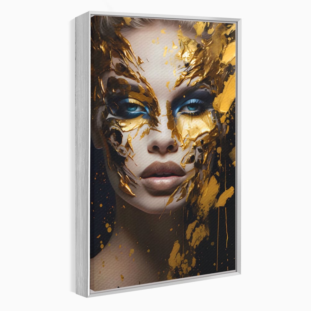 Tablou Canvas Premium LuxCanva® A1419, Gold Girl , Living Room, Femeie, Auriu, Senzual, Frumusete, Decorativ, Culori Vibrante