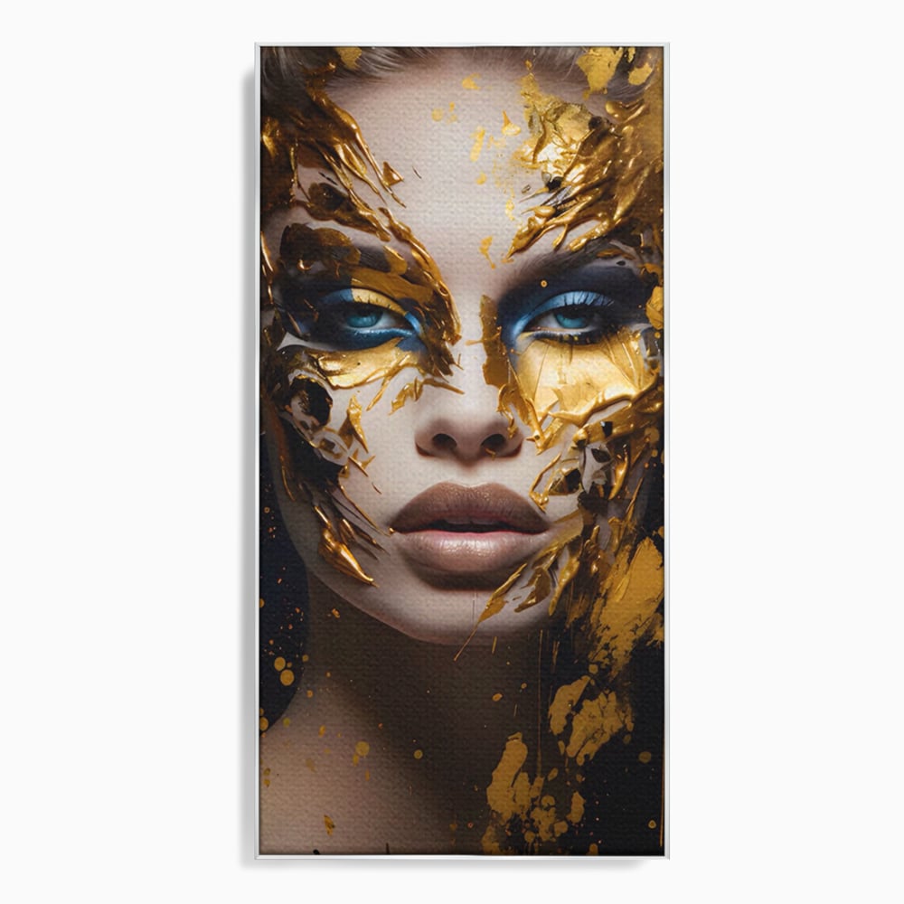 Tablou Canvas Premium LuxCanva® A1419, Gold Girl , Living Room, Femeie, Auriu, Senzual, Frumusete, Decorativ, Culori Vibrante