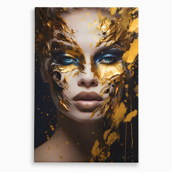 Tablou Canvas Premium LuxCanva® A1419, Gold Girl , Living Room, Femeie, Auriu, Senzual, Frumusete, Decorativ, Culori Vibrante