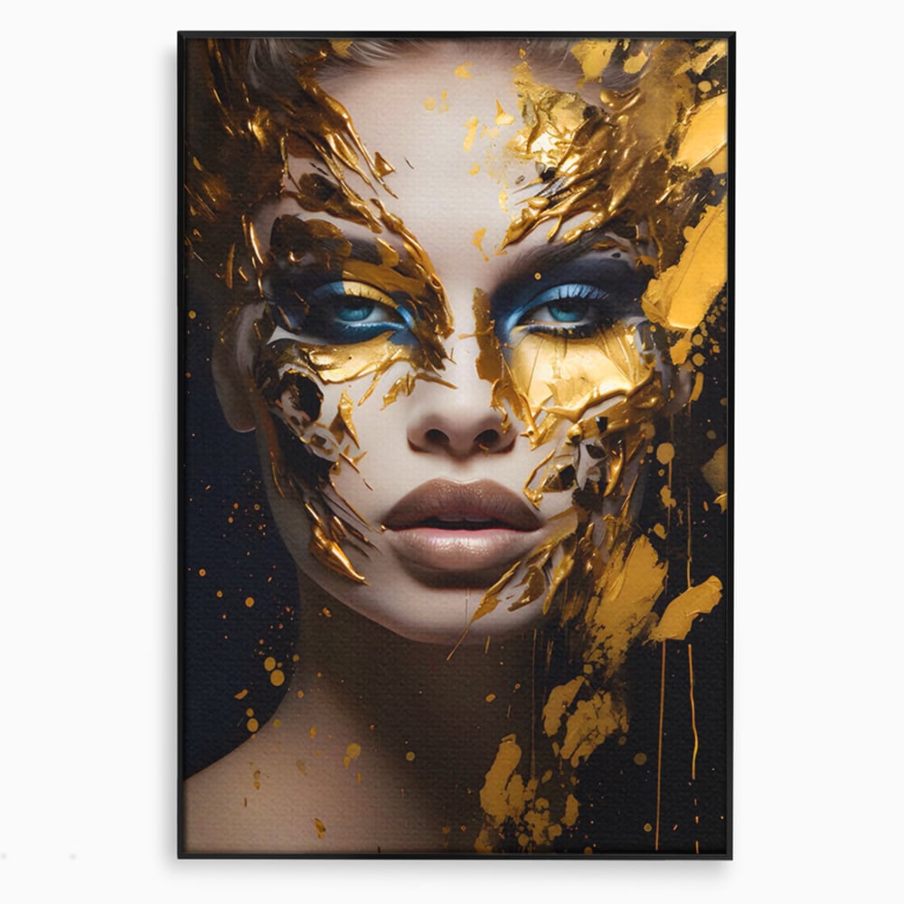 Tablou Canvas Premium LuxCanva® A1419, Gold Girl , Living Room, Femeie, Auriu, Senzual, Frumusete, Decorativ, Culori Vibrante