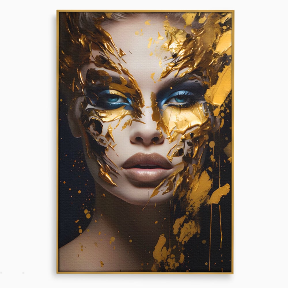 Tablou Canvas Premium LuxCanva® A1419, Gold Girl , Living Room, Femeie, Auriu, Senzual, Frumusete, Decorativ, Culori Vibrante