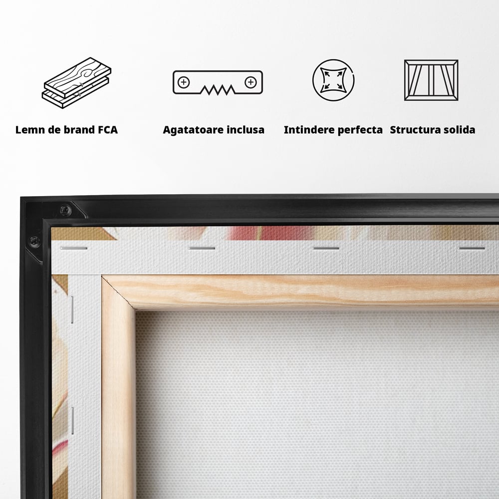 Tablou Canvas Premium LuxCanva® A1421, 3Tulip, Living, Lalele, Roz, Planta, Primavara, Dormitor, Decorativ, Culori Vibrante