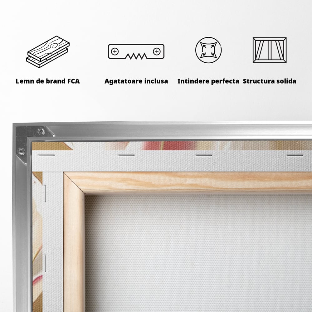 Tablou Canvas Premium LuxCanva® A1421, 3Tulip, Living, Lalele, Roz, Planta, Primavara, Dormitor, Decorativ, Culori Vibrante