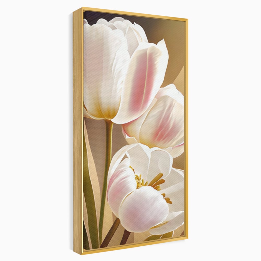 Tablou Canvas Premium LuxCanva® A1421, 3Tulip, Living, Lalele, Roz, Planta, Primavara, Dormitor, Decorativ, Culori Vibrante