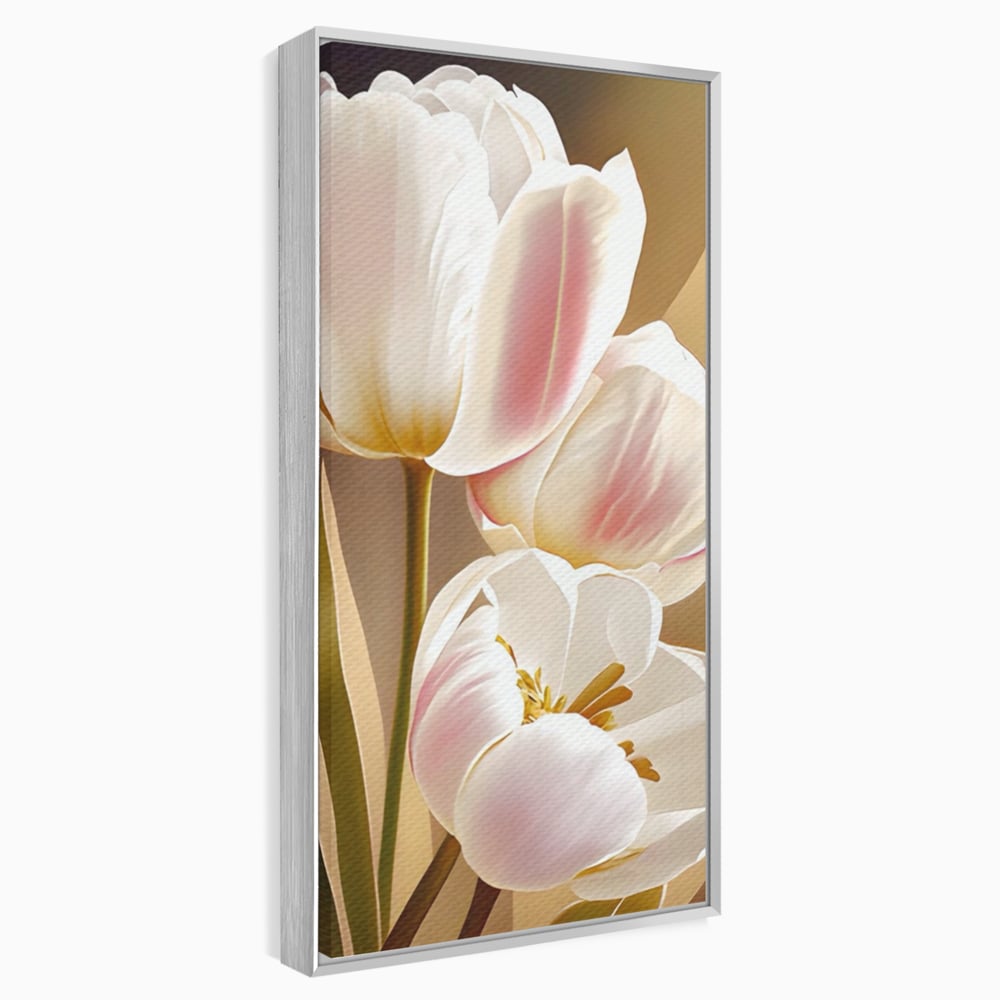 Tablou Canvas Premium LuxCanva® A1421, 3Tulip, Living, Lalele, Roz, Planta, Primavara, Dormitor, Decorativ, Culori Vibrante