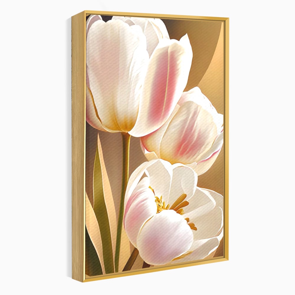 Tablou Canvas Premium LuxCanva® A1421, 3Tulip, Living, Lalele, Roz, Planta, Primavara, Dormitor, Decorativ, Culori Vibrante