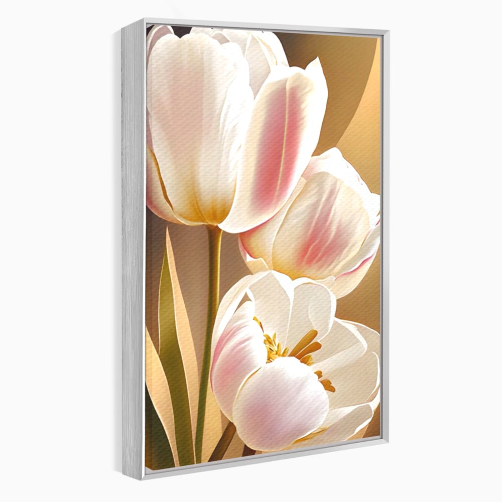 Tablou Canvas Premium LuxCanva® A1421, 3Tulip, Living, Lalele, Roz, Planta, Primavara, Dormitor, Decorativ, Culori Vibrante