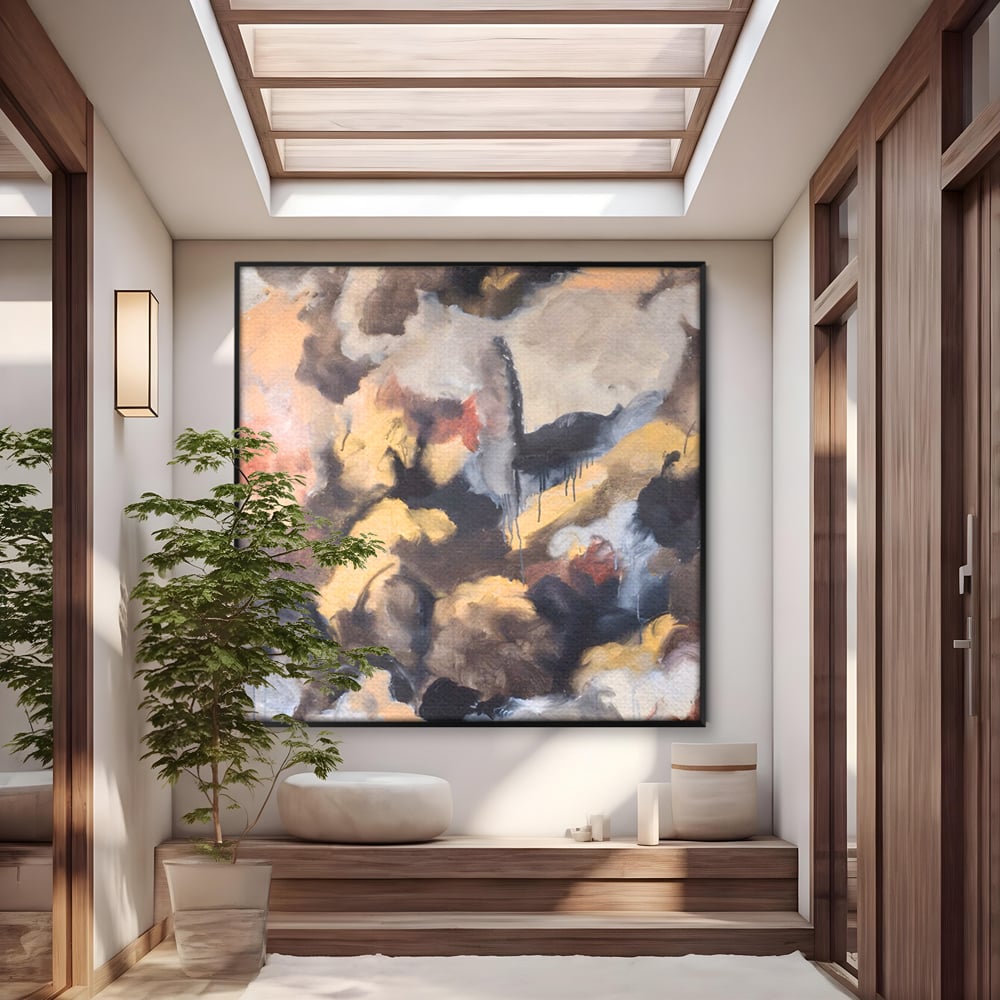 Tablou Canvas Premium LuxCanva® A1422, Amestec De Culori , Living, Expresionism, Artist, Abstract, Pictura, Dormitor, Decorativ, Culori Vibrante