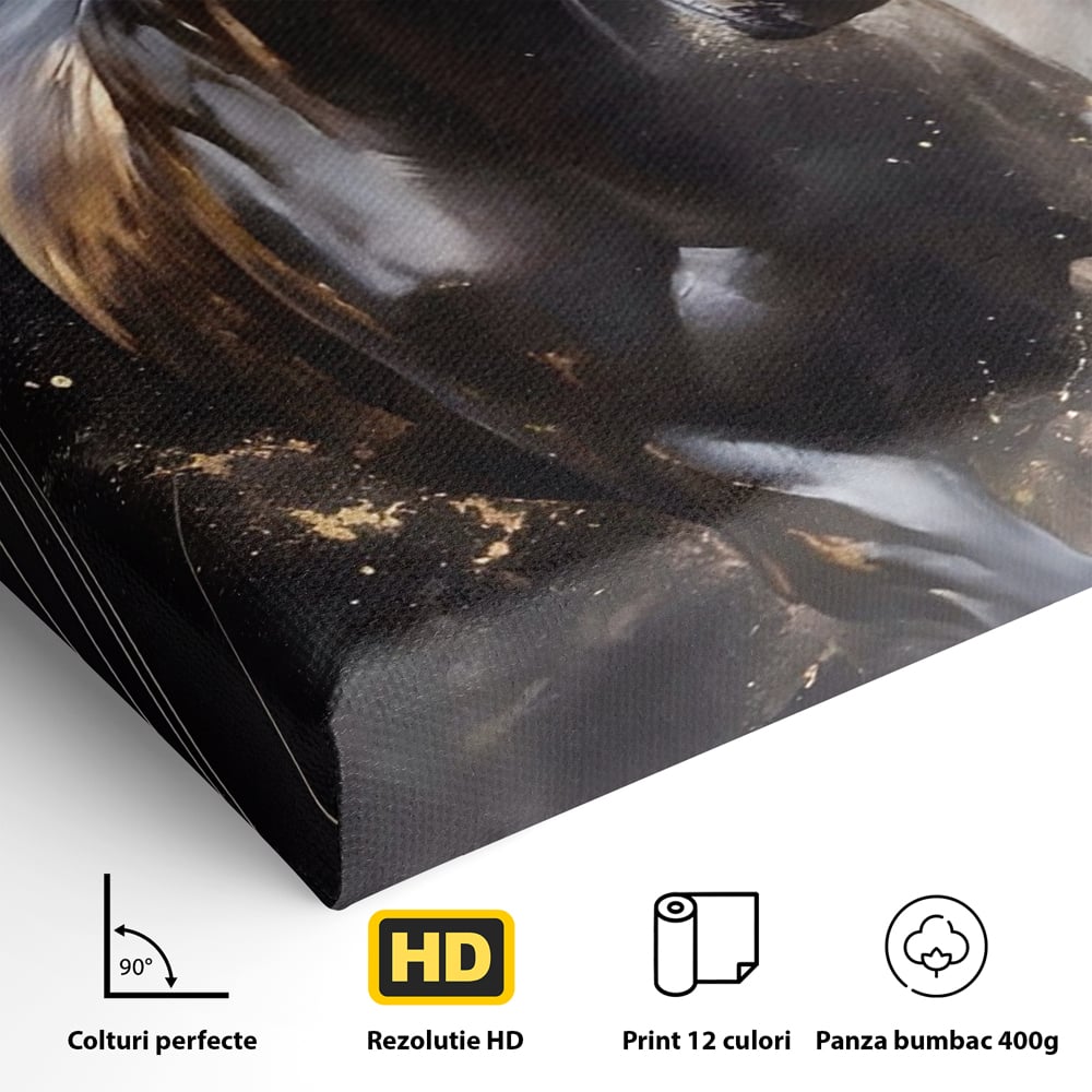 Tablou Canvas Premium LuxCanva® A1423, Elegant Horse ,  Living, Cal, Animal. Curse, Decorativ, Room, Culori Vibrante