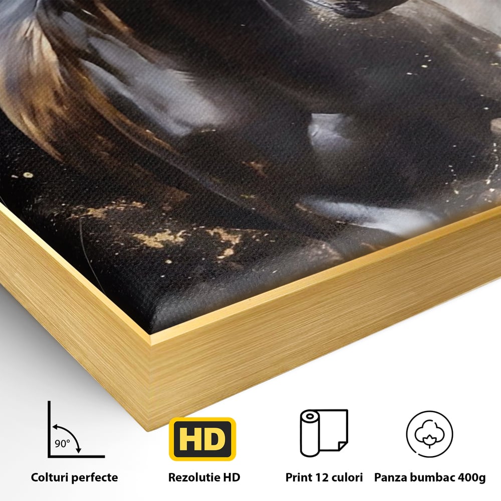 Tablou Canvas Premium LuxCanva® A1423, Elegant Horse ,  Living, Cal, Animal. Curse, Decorativ, Room, Culori Vibrante