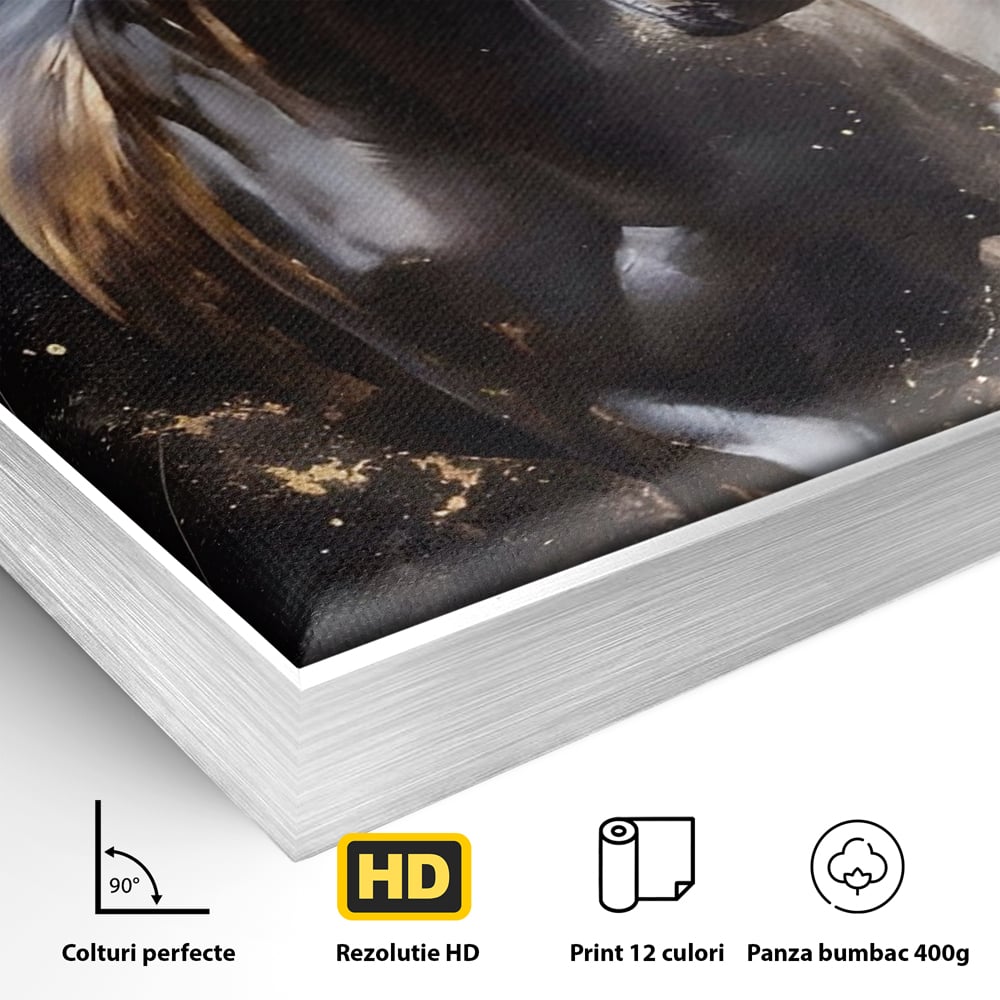 Tablou Canvas Premium LuxCanva® A1423, Elegant Horse ,  Living, Cal, Animal. Curse, Decorativ, Room, Culori Vibrante