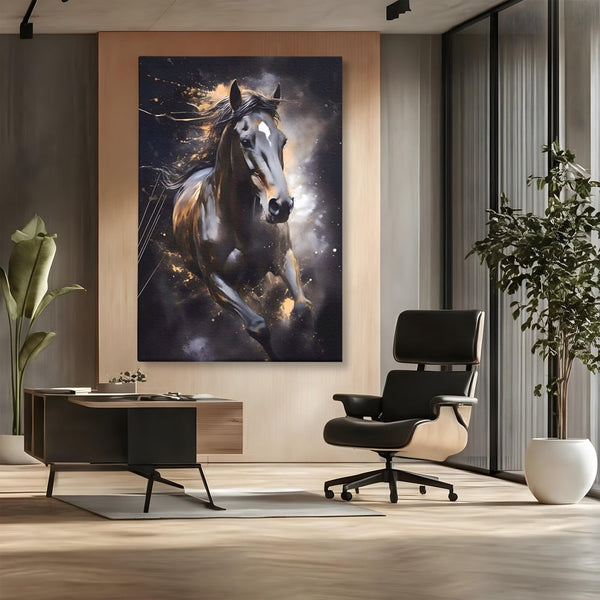 Tablou Canvas Premium LuxCanva® A1423, Elegant Horse ,  Living, Cal, Animal. Curse, Decorativ, Room, Culori Vibrante