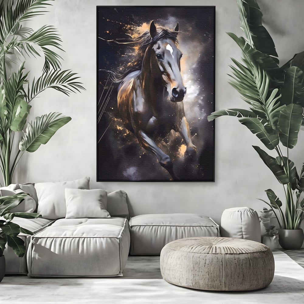 Tablou Canvas Premium LuxCanva® A1423, Elegant Horse ,  Living, Cal, Animal. Curse, Decorativ, Room, Culori Vibrante