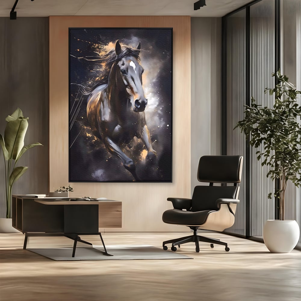 Tablou Canvas Premium LuxCanva® A1423, Elegant Horse ,  Living, Cal, Animal. Curse, Decorativ, Room, Culori Vibrante