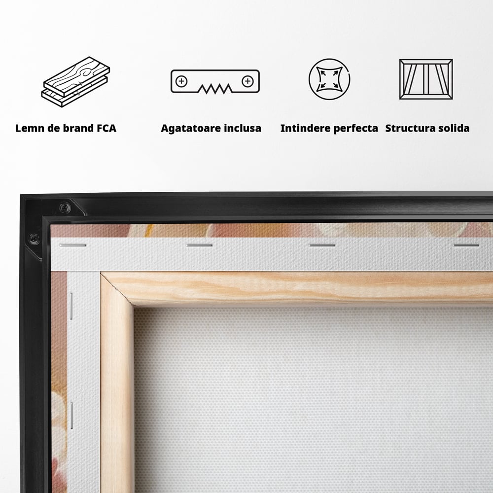 Tablou Canvas Premium LuxCanva® A1426, Lalele Roz , Dormitor, Flori, Natura, Primavara, Decorativ, Living, Culori Vibrante