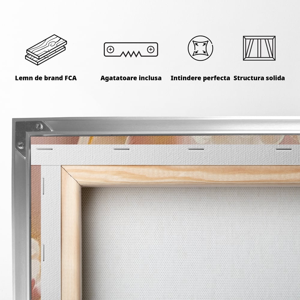 Tablou Canvas Premium LuxCanva® A1426, Lalele Roz , Dormitor, Flori, Natura, Primavara, Decorativ, Living, Culori Vibrante