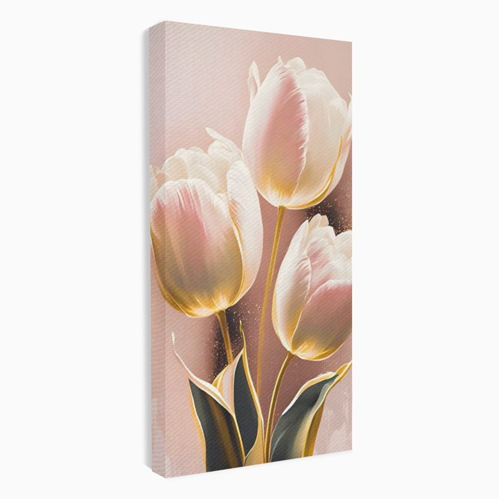 Tablou Canvas Premium LuxCanva® A1426, Lalele Roz , Dormitor, Flori, Natura, Primavara, Decorativ, Living, Culori Vibrante