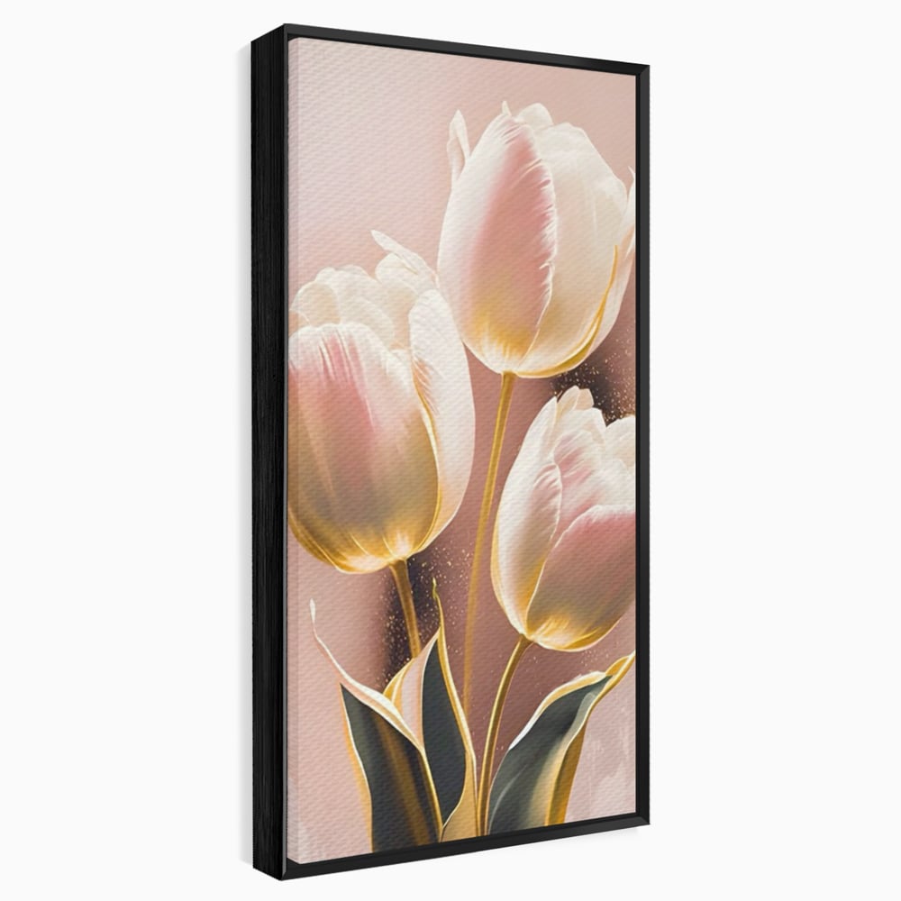 Tablou Canvas Premium LuxCanva® A1426, Lalele Roz , Dormitor, Flori, Natura, Primavara, Decorativ, Living, Culori Vibrante