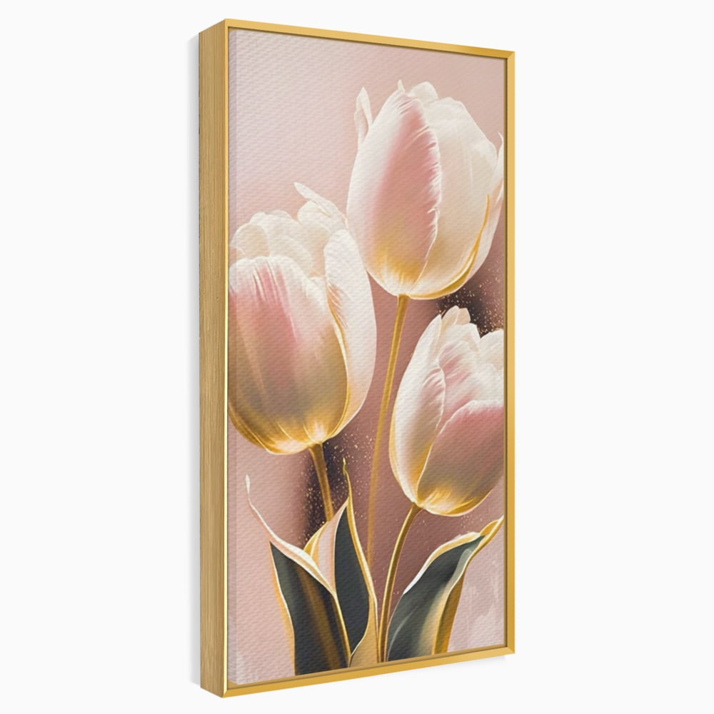 Tablou Canvas Premium LuxCanva® A1426, Lalele Roz , Dormitor, Flori, Natura, Primavara, Decorativ, Living, Culori Vibrante