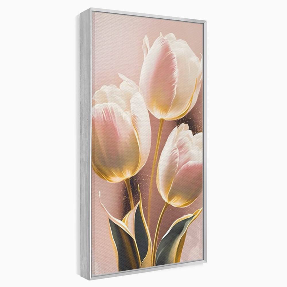 Tablou Canvas Premium LuxCanva® A1426, Lalele Roz , Dormitor, Flori, Natura, Primavara, Decorativ, Living, Culori Vibrante
