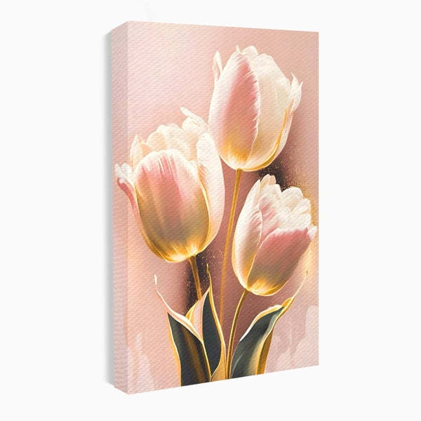Tablou Canvas Premium LuxCanva® A1426, Lalele Roz , Dormitor, Flori, Natura, Primavara, Decorativ, Living, Culori Vibrante