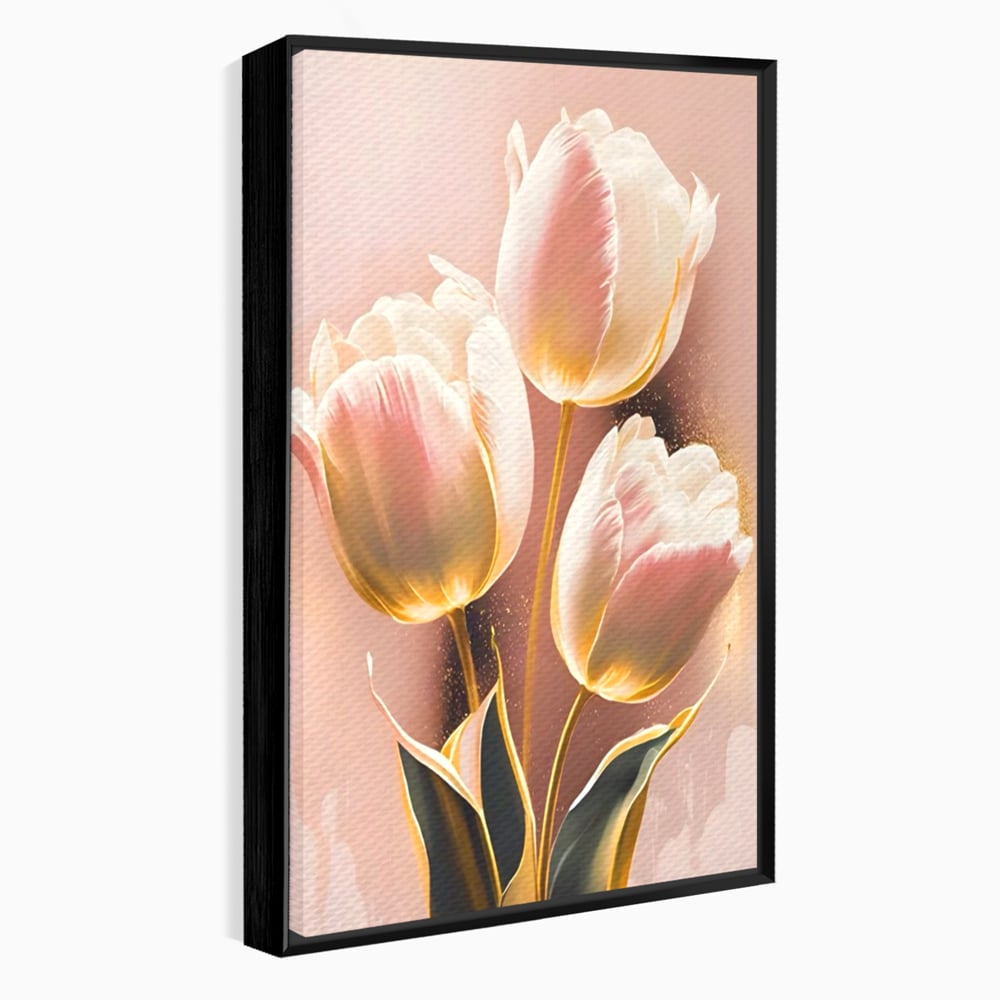 Tablou Canvas Premium LuxCanva® A1426, Lalele Roz , Dormitor, Flori, Natura, Primavara, Decorativ, Living, Culori Vibrante
