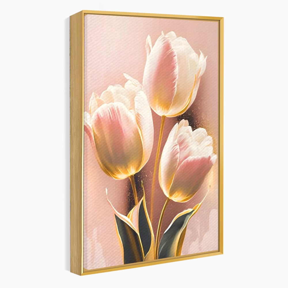 Tablou Canvas Premium LuxCanva® A1426, Lalele Roz , Dormitor, Flori, Natura, Primavara, Decorativ, Living, Culori Vibrante