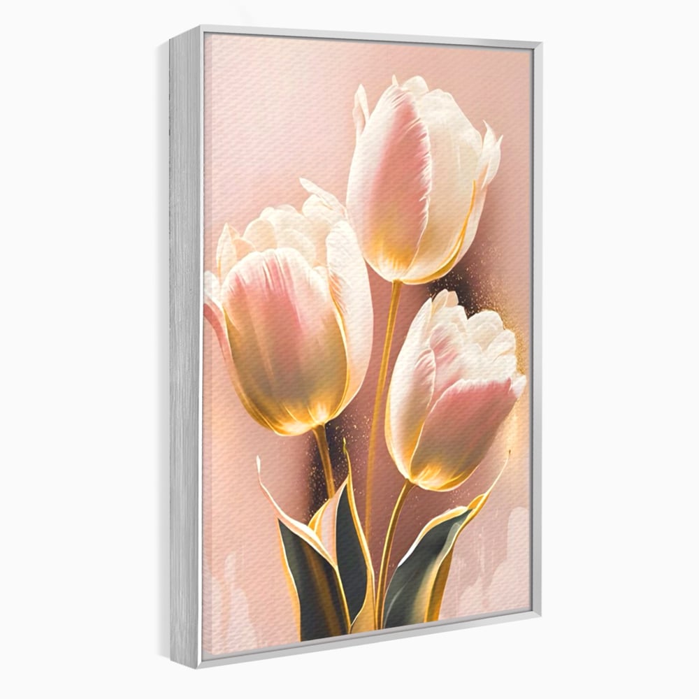 Tablou Canvas Premium LuxCanva® A1426, Lalele Roz , Dormitor, Flori, Natura, Primavara, Decorativ, Living, Culori Vibrante